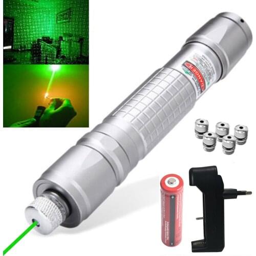 018 high-power green laser pointer 10000M, adjustable focus starlight laser pointer ultra-long radiation green laser sight