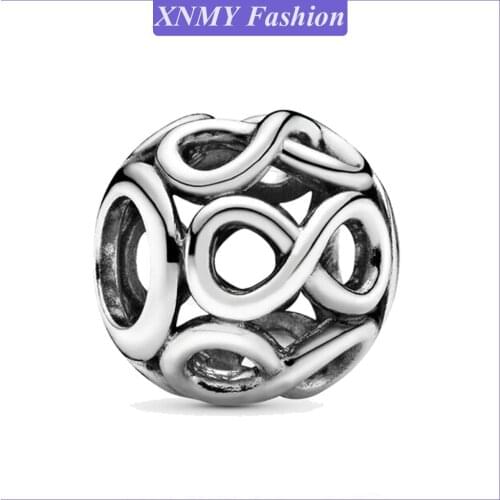 XNMY Hot Sale Silver Color Infinite Love Endless Charm Beads Fit Original Pandora Bracelet Bangle Jewelry Making DIY Gift