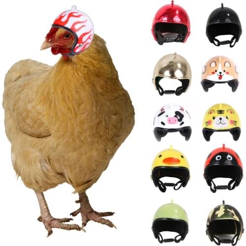 Funny Chicken Cartoon Protective Helmet Safety Hat Bird Headgear Pet Supplies