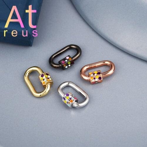 Ellipse Shape Clasps Hooks 4Color Copper Dripping Oil New Jewelry Making Supplies DIY Bracelet Necklace Handmade Jewelry
