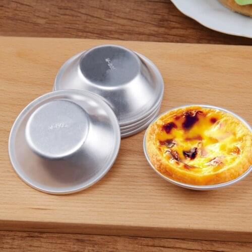 1/5 Pcs Aluminum Alloy Egg Tart Molds Round Shape Cupcake Reusable Muffin Baking Cups Cake Cookie Bakeware Mini Pie Baking Molds