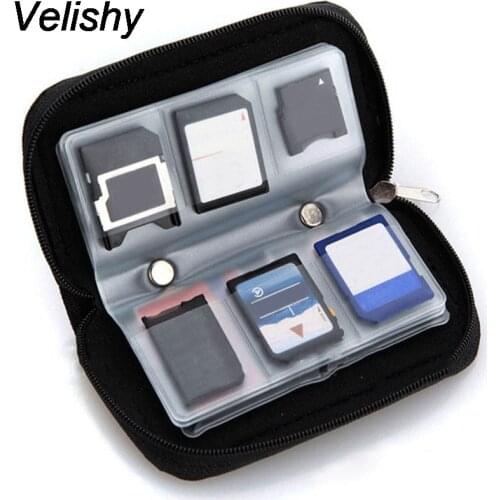 1PC Solid SD SDHC MMC CF For Micro SD Memory Card Carrying Pouch bag Case Holder Wallet Black Protector