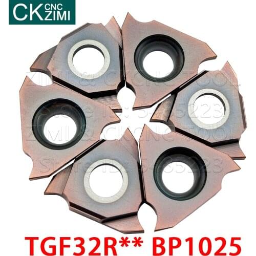 10pcs TGF32R 080/090/095/100/110/120/125/130/140/150/175/180/190 carbide shallow groove insert Internal Grooving Tools for steel