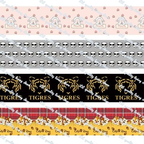 16-75MM Cartoon Animals printed Grosgrain Ribbon 50 Yards/Roll Tape Clothing Bakery Hairbow Gift wrapping Accessory Hairbow Head