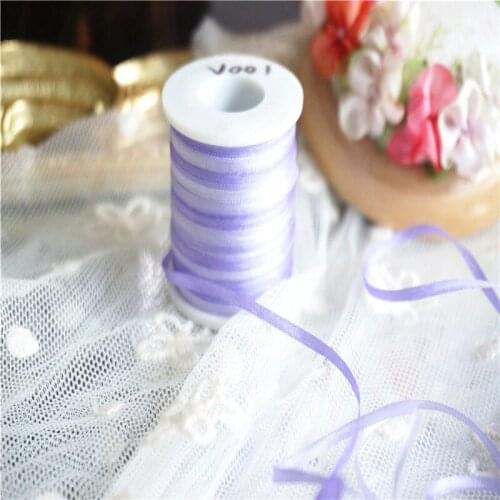 2mmX20m/roll variegated colors of 100% pure silk embroidery ribbon thin taffeta high quality silk ribbon Anya Ribbon Handcraft