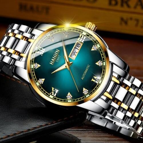 2021 Haiqin mechanical mens watch automatic sports casual mens watch luxury mens watch steel waterproof Relogio Masculino