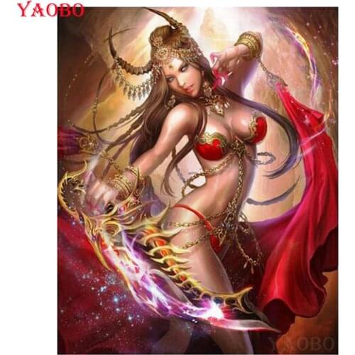 Full Square/Round Drill 5D DIY Diamond Painting Female warrior Japanese Anime Cross Stitch girl Embroidery Diamond Mosaic Decor