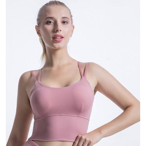 Naked Feel Sports Bras Push Up Crop Tops Yoga Workout Fitness Bras with Removable Pads Running Bras for Women Soft Breathable