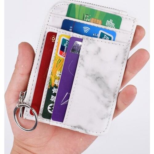 Pu Leather Credit Card Holder wallet Women Keychain Case Girl Fashion Thin Purse Housekeeper Card Cover