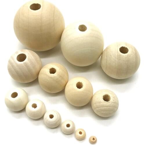 Hot 5-500pcs Natural Round Gasket Wooden Beads Jewelry Making DIY Bracelet Necklace