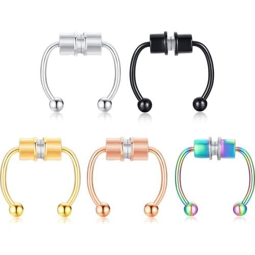 Nose Ring for Men Women Stainless Steel Faux Septum Rings