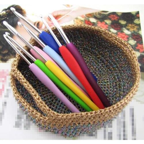2~6mm Crochet Hooks Weave Handle Knitting Needles 9pcs Hand DIY Craft Accs Colorful Part Multicolor Tool
