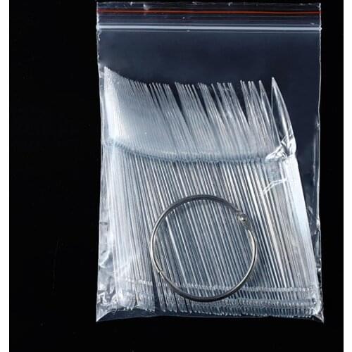 Manicure Fan Shape Color Card Plastic Transparent Steel Ring Nail Polish Color Card Display Board Professional Nail Salon