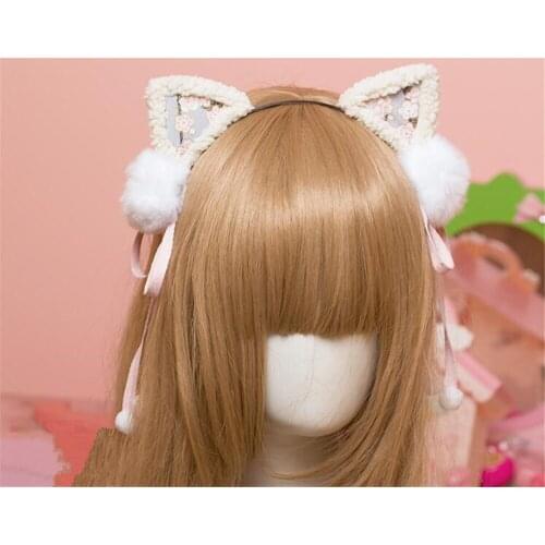 Cat ear Lolita Sakura Hairpin Cute Headwear For Kimono Lolita Dress Hair Accessories Hair Pin B1000