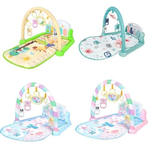 Musical Baby Play Mat Play Piano Gym Mat With Hanging Toys Infant Playmat Fitness Carpet Gym Crawling Activity Rug Toys