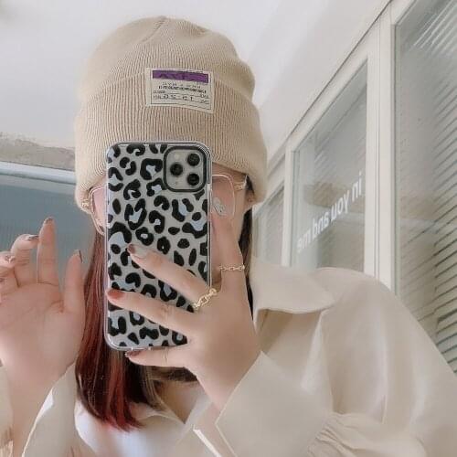 Tobebest Pink Black Leopard Clear Soft Phone Cases for iPhone 12 Pro Max 11 pro max XR XS Max 7 8 Plus X 12mini SE 2020 Cover