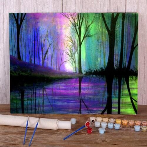 Natural Scenery Apprehension Coloring By Numbers Painting Set Oil Paints 50*70 Canvas Pictures Handmade Kids Drawing