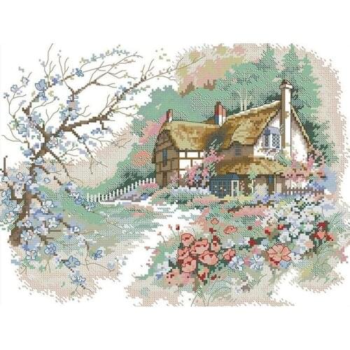 Printed Cross Stitch Kits 11CT 21.6 x 17.3 Inch Cotton Holiday Gift DIY Embroidery Starter Kits Easy Patterns Embroidery for Gir