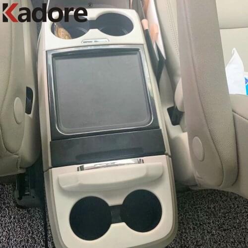 For Toyota Sienna 2019 2020 Carbon Fiber Front Water Cup Holder Frame Cover Trim Stickers Car Interior Accessories 4pcs/set