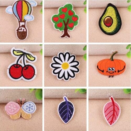 Fruit series Apple Patches Cartoon Leaf Badges Hydrogen balloon Iron On Patches For Clothing Stickers T-shirt Jeans Applique