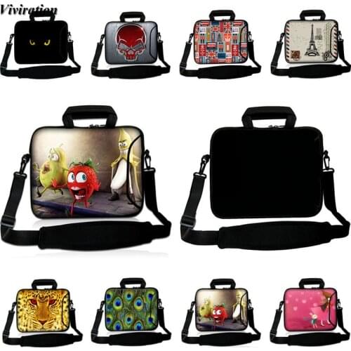 Briefcase Prints PC Laptop Bag For Women 15 15.4 15.6 Inch Casual Fashion Business Handbag Neoprene Notebook 14 13 12 10 17 Case