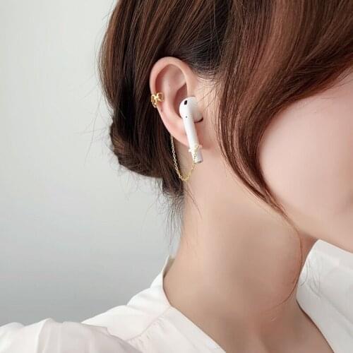 Stainless Steel Anti-Lost Earphone Holder Clip Earrings Wireless Earrings Gold Earring For Women Jewelry