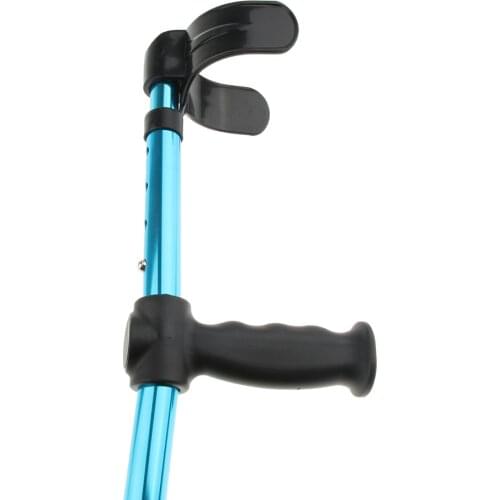 Anti Slip Aluminum Alloy Folding Walking Forearm Crutches Stick with Handle Grip For Adults Youth Blue