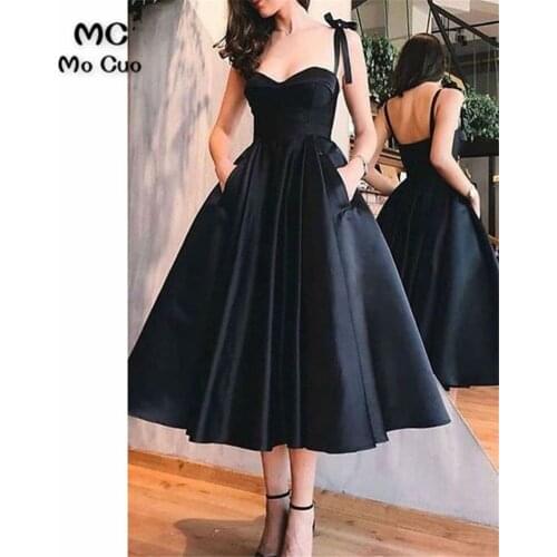 2020 New Arrival Ball Gown Homecoming Dress Short Pockets Spaghetti Straps Satin Prom Dresses Homecoming Party Dress