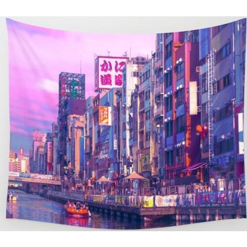 Osaka City Tapestry Wall Hanging Wall Decor Bedroom Home Decoration Wall Tapestry Yoga Mat