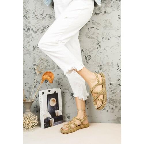 Straw Wicker Sandals New Fashion Luxury Spring Summer High Quality Made in Turkey Yellow Black White Cream 2021 Women Slippers