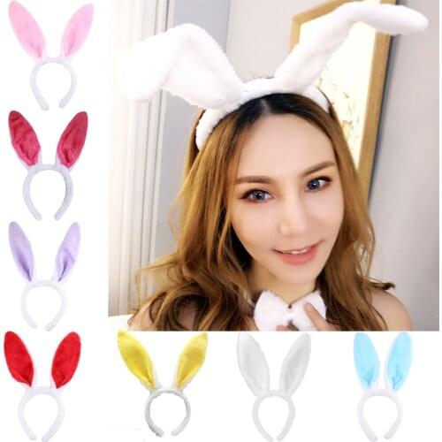 Plush Bunny Ears Headband for Children Adult Girls Headwear Hairbands Scrunchies Headdress acsesorios para el cabello
