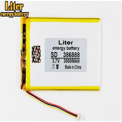 3 thread 386888 3.7V 3000MAH Polymer Li-ion Battery for book Onyx Buks James Cook Boox E-Book Onyx Darwin 4