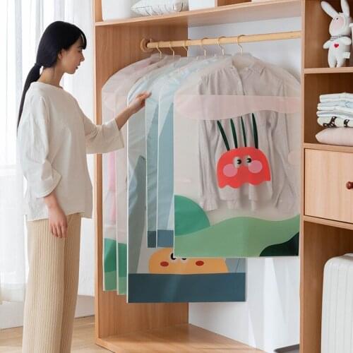 Transparent Printing Dust Cover Household Clothes Dust Shield Hanging Coat Bag Suit Cover