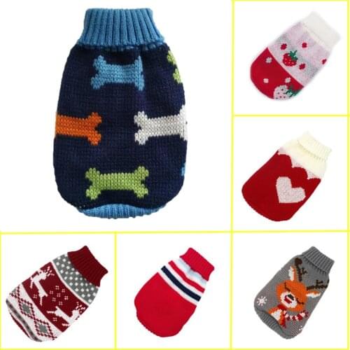 Multi-Color Knitted Sweater For Dog Cat Winter Warm Pet Dog Clothes For Small Dogs Puppy Chihuahu French Bulldog Pug Coat 25