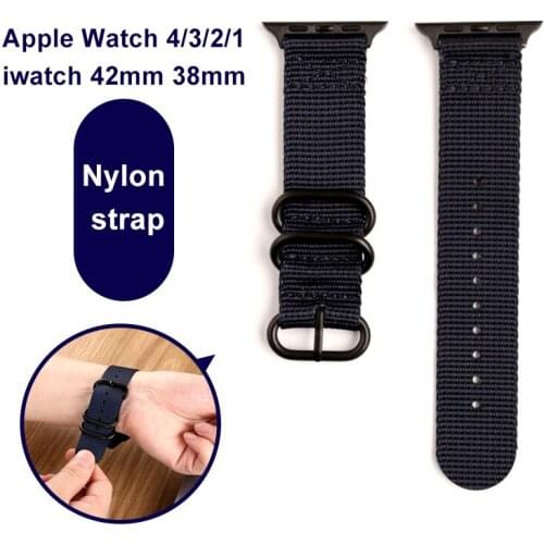 Strap For Apple Watch Band Series 5 4 3 42mm 38mm Nylon Soft Breathable watchband for iWatch Band Sport Loop series4 40mm 44mm