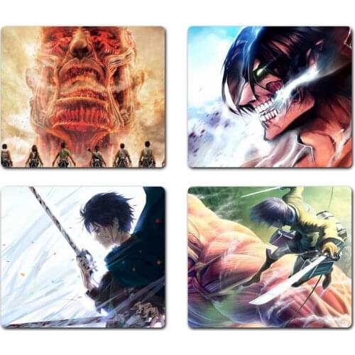 Attack on titan anime Rubber Mouse Durable Desktop Mousepad Non slip Cushion Square Thickness 2mm