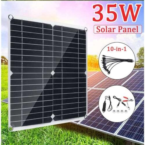 100W Solar Panel with 20A Controller 18V Dual USB Port Portable Battery Charger For Mobile Phone Car Yacht RV Lights Charging