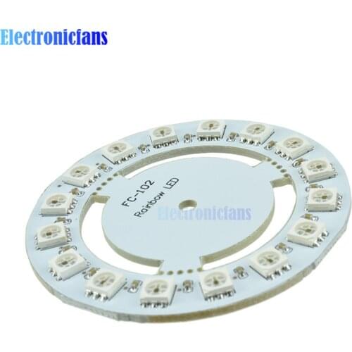 16-Bit 60mm 5V Rainbow Precise WS2812 WS2811 5050 RGB LED Lamp Panel Round Light
