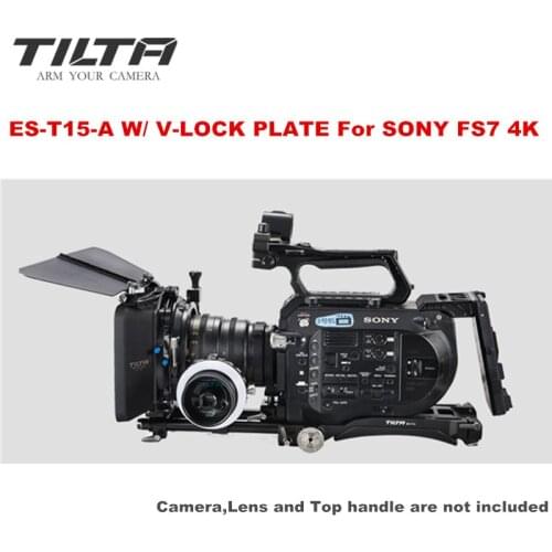 Tilta ES-T15-A FS7 Rig KIT Baseplate Shoulder Pad 4*4 matte box FF-T03 Follow focus V-lock power supply for Sony FS7 4K camera