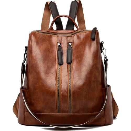 High Quality Women Leather Backpack 2021 New Shoulder Bags Large Capacity Travel Backpack School Bags for Girls Bagpack Mochila