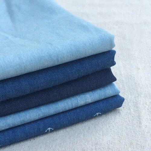1pcs Full Cotton washed Denim cloth for Sewing blyth Doll Clothes Dress Handmade DIY Doll clothes material Fabric 50*75cm