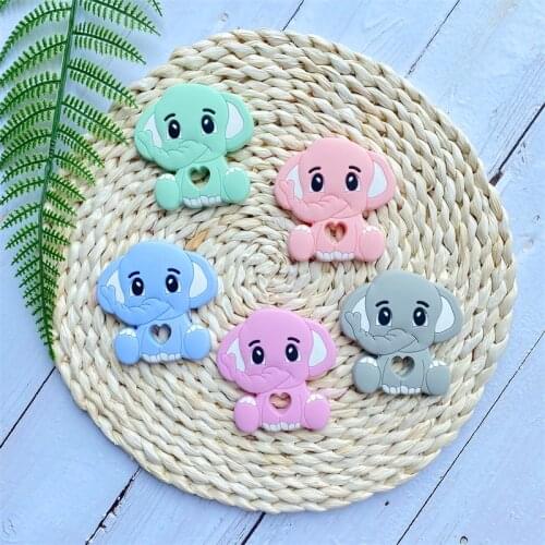 1PCS Elephant Silicone Baby Teethers For Teeth Silicone Rodent Toys For Baby Bpa Free Rattle Baby Personalized Teething Toy