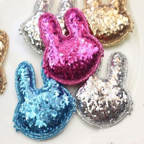 10pcs 5 Candy Colors Chunky Glitter Bling Bling Rabbit DIY sewing accessory hair accessory decoration