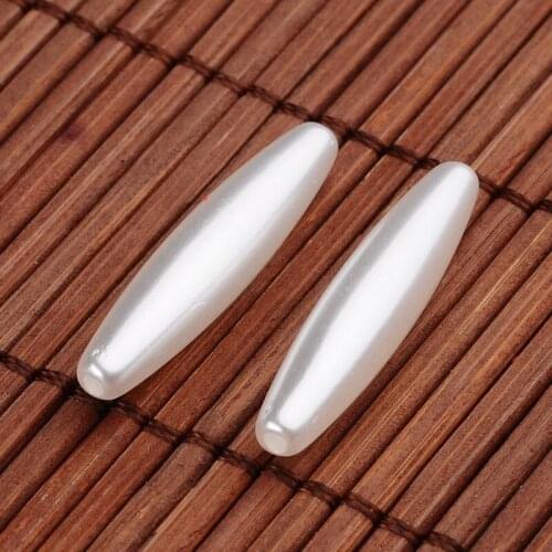 100pcs Acrylic Imitation Pearl Oval Beads bracelet necklace DIY jewelry making accessories 28x6mm,hole: 1.5mm F65