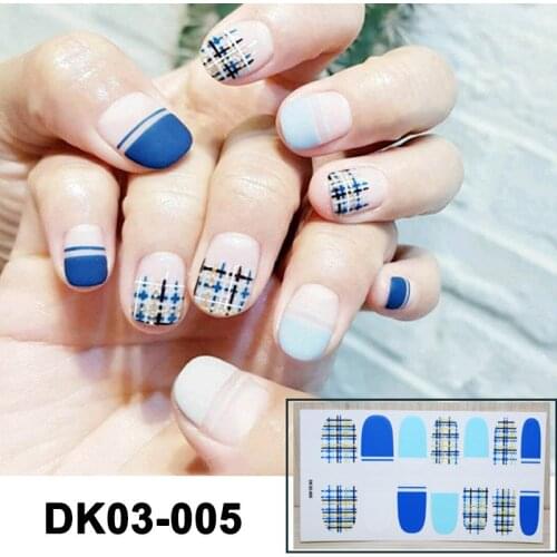 14 Pcs/Sheet Matte Full Nail Stickers DIY Water-proof Nail Art Decoration NIN668