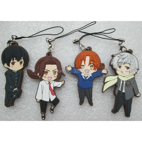 4 pcs/set Anime Axis Powers Hetalia Figures The World Twinkle Cosplay Italy Russia pvc Figure Phone Strap/Keychain Pendant Toys