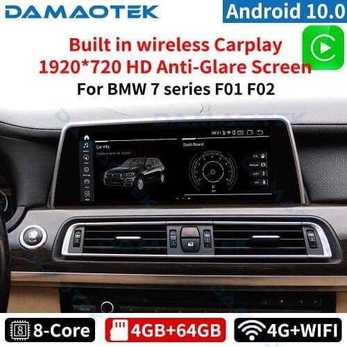 DamaoTek Android 10.0 10.25" car radio For BMW 7 Series F01 F02 2009-2015 stand screen car audio GPS car navigation system