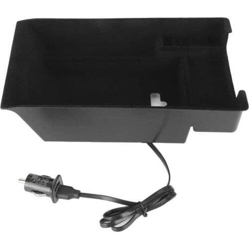 12V Car Phone Wireless Charging Central Armrest Storage Organizer Fit for X5 X6 F15 F16 2014-2018 LHD Center Console Container