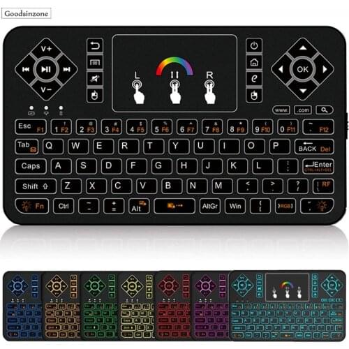 Raspberry Pi 4 Model B Mini Wireless Keyboard Q9 Mini Keyboard Touchpad Colorful Backlit Wireless Keyboard for PC Raspberry Pi