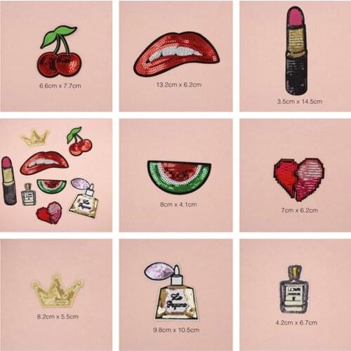 Paillette Sequins Patches Cap Shoe Iron On Embroidered Appliques DIY Apparel Accessories Patch For Clothing Fabric Badges BU21